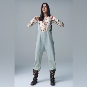 Free People We the Free High Roller Railroad Striped Jumpsuit